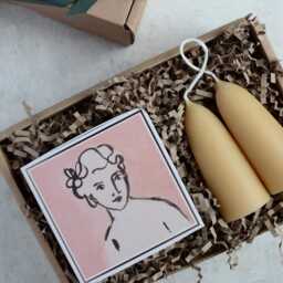 Beeswax Candles & Letterpress Matches Gift Box, Candle Gifts, Gifts By Post, Birthday Gift, Made in The UK - thumbnail 2