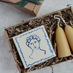 Beeswax Candles & Letterpress Matches Gift Box, Candle Gifts, Gifts By Post, Birthday Gift, Made in The UK - thumbnail 3