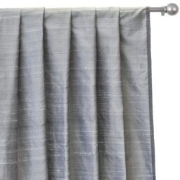 Grey Silk Dupioni Curtain Panels - Rod Pocket, Grommet, Box Pleat, Three Pinch Tab Top & Plain Ring Top