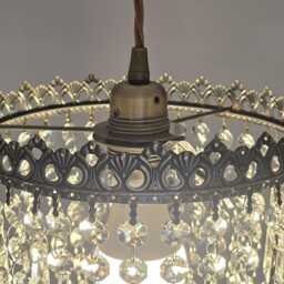 "Bronze Antique Brass Frame Bag Basket Baguette Chandelier Unique Bespoke Lampshade Pendant Ceiling Light 9"" X 10" - thumbnail 3