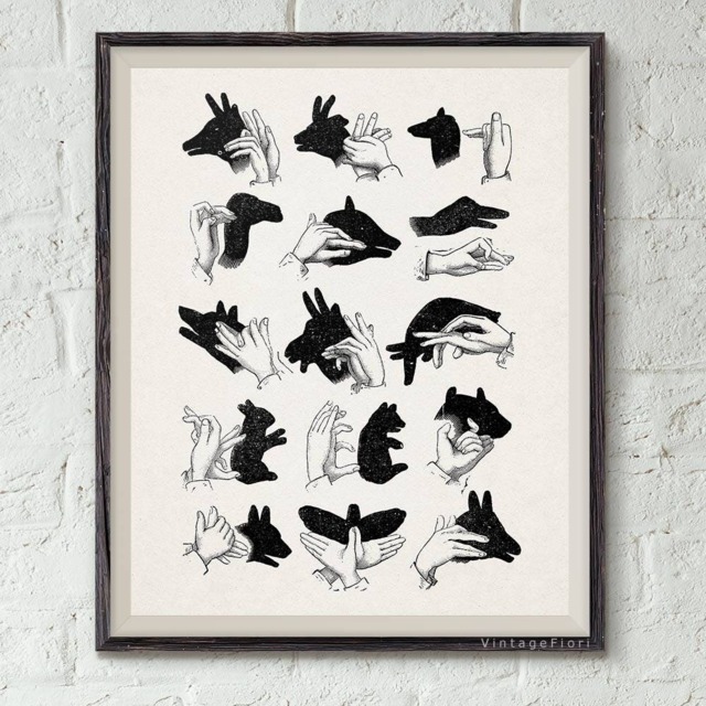 Shadowgraphy Art Print Finger Shadow Puppets - Digital Download - image 1