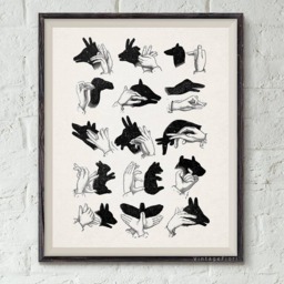Shadowgraphy Art Print Finger Shadow Puppets - Digital Download - thumbnail 1