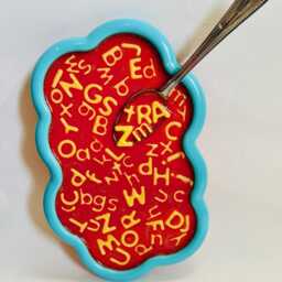 Alphabet Soup Wall Hanging/ Dopamine Decor/ Maximalist Fake Food/ Food Pop Art/ Sculpture/ Funky Unique Gift - thumbnail 2