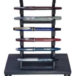 Handcrafted Ebonised Black Wooden Pen Stand Rack Holder Desk Top Ink Fountain Pen Display Brush - thumbnail 3