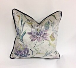 Voyage - Moorehaven Velvet Periwinkle Stunning Thistle & Dragonfly Cushion Cover Handmade Throw Pillow Designer Home Decor - thumbnail 1