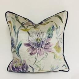 Voyage - Moorehaven Velvet Periwinkle Stunning Thistle & Dragonfly Cushion Cover Handmade Throw Pillow Designer Home Decor - thumbnail 2