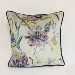 Voyage - Moorehaven Velvet Periwinkle Stunning Thistle & Dragonfly Cushion Cover Handmade Throw Pillow Designer Home Decor - thumbnail 3