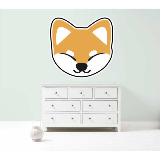 Shiba Inu Japanese Dog Fox Doge Giant Wall Art Sticker Kit Decal Mural Graphic Cute Pet Animal - image 1