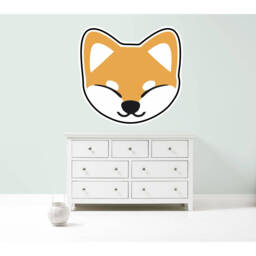 Shiba Inu Japanese Dog Fox Doge Giant Wall Art Sticker Kit Decal Mural Graphic Cute Pet Animal