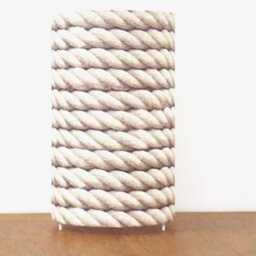 Rope-Effect Tube Lamp, Bedside Accent Gift Idea, Seaside Decor, Nautical Rope, Birthday, Christmas, Hygge Decoration - thumbnail 1
