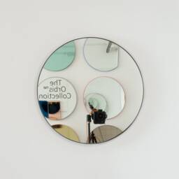 Orbis??? Back Illuminated Modern Round Mirror With Bronze Patina Brass Frame - thumbnail 3