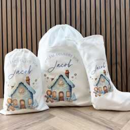 Personalised Christmas Gift Set - Gingerbread House Stocking, Mug, Tote, Sack - thumbnail 1