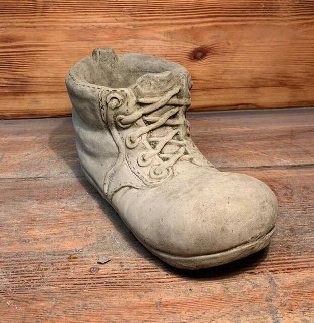 stone Garden Detailed Boot Planter Concrete Ornament - image 1