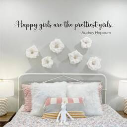 Audrey Hepburn Quote Wall Decal Happy Girls Bedroom Decor - thumbnail 1
