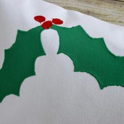 Happy Holidays Pillow, Red & Cream Christmas Decor, Holiday Gift, Holiday Gift - thumbnail 2