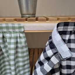 Dress Stewart Sink Skirt, Checkered For Bathroom, Utility Vanity Shelf Self Adhesive Skirt - thumbnail 4