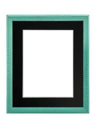 Crown Turquoise Photo Frame With Black Mount, Wooden Bobbin Distressed - thumbnail 1