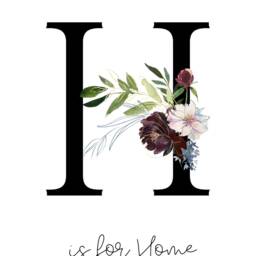 Personalized Family Name Print Set Floral Wreath & Letter H - thumbnail 2