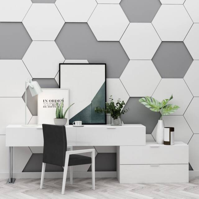 Honeycomb Decorative Wall Art, 30 Hexagons Per Pack, Hexagon Shape, Geometric Design - Skuhex30 - image 1