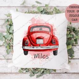 Car Pillow, Cushion, Gift, Birthday Gift For Her, Him, Vintage Car, Gift - thumbnail 3