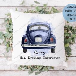 Car Pillow, Cushion, Gift, Birthday Gift For Her, Him, Vintage Car, Gift - thumbnail 2