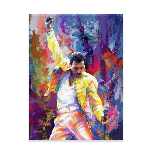 Freddie Mercury Canvas Print By Leon Devenice, Colorful Pop Art, Ready To Hang - image 1