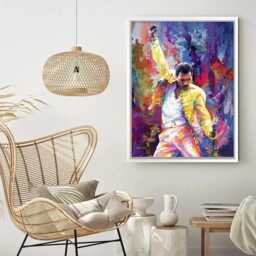 Freddie Mercury Canvas Print By Leon Devenice, Colorful Pop Art, Ready To Hang - thumbnail 3