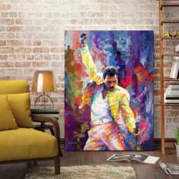 Freddie Mercury Canvas Print By Leon Devenice, Colorful Pop Art, Ready To Hang - thumbnail 2