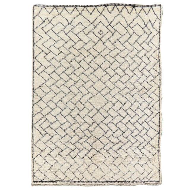 Moroccan Rug, Beni Ourain Black & White Berber Area Authentic Berber Rug - image 1
