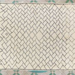 Moroccan Rug, Beni Ourain Black & White Berber Area Authentic Berber Rug - thumbnail 2