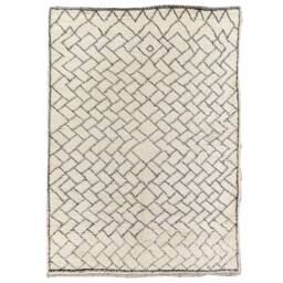 Moroccan Rug, Beni Ourain Black & White Berber Area Authentic Berber Rug - thumbnail 1