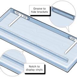 Vinyl Record Display Shelf in Oak - thumbnail 4