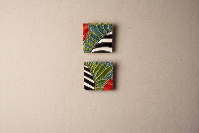Tropics - One - Choose From Handmade Ceramic & Mosaic Tile Mounted Squares Wall Art Made To Order By Romy Clare - image 1