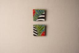 Tropics - One - Choose From Handmade Ceramic & Mosaic Tile Mounted Squares Wall Art Made To Order By Romy Clare - thumbnail 1