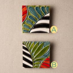 Tropics - One - Choose From Handmade Ceramic & Mosaic Tile Mounted Squares Wall Art Made To Order By Romy Clare - thumbnail 3