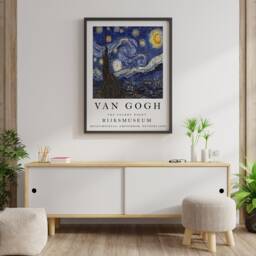 Van Gogh Exhibition Poster, The Starry Night, Wall Art Decor, Scenery, Nature, Abstract, Vintage, Print, Gift - thumbnail 3