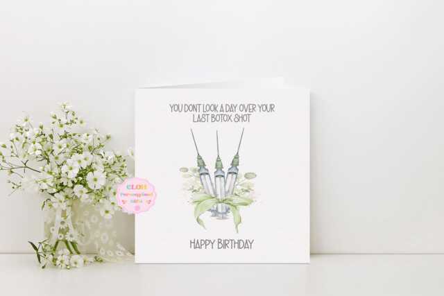 Funny Botox Birthday Card - Personalised Best Friend Gift - image 1