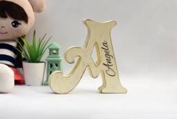 Custom Name Free Standing Letter Decor, Personalized Initial Engraving Name, Nursery Decor Baby Name Blocks - thumbnail 1
