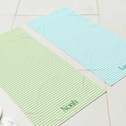 Personalized Striped Beach Towel, Custom Name Pool Monogrammed Bath Towel, Summer Vacation Towel, Bridesmaid Gift, Birthday Picnic Towel - thumbnail 3