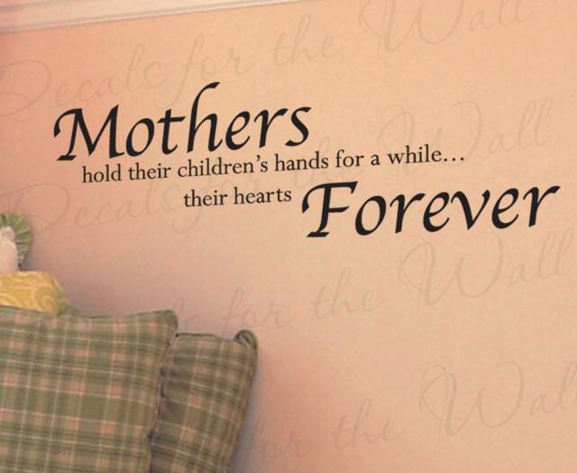 Mothers Hold Their Childrens Hands While Hearts Forever Boy & Girl Room Kid Baby Nursery Mom Quote Decal Wall Sticker Vinyl Decor Art K03 - image 1