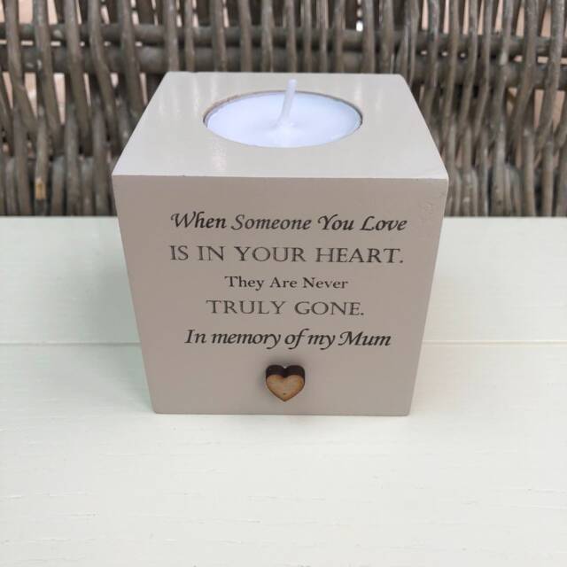 Shabby Personalised Chic Candle in Memory Of A Loved One Mum ~ Father Mam Dad Nana Grandad Husband Wife Bereavement Sympathy Any Name