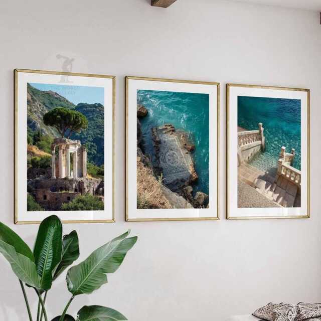 Italy Set Of 3 Wall Art Travel Poster, Art, Home Decor, Photography Mediterranean Coastal Gift - image 1