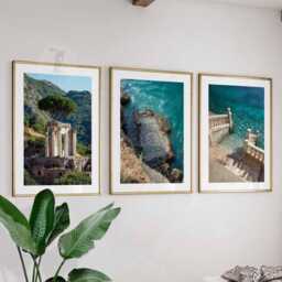 Italy Set Of 3 Wall Art Travel Poster, Art, Home Decor, Photography Mediterranean Coastal Gift - thumbnail 1