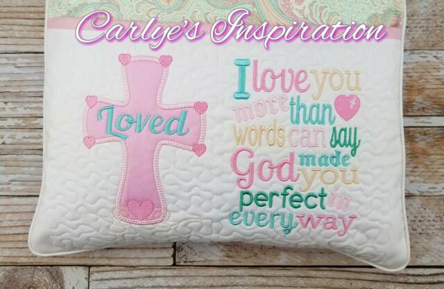 God Made You Perfect Bundle Storybook Pillow Designs - 5x7 Design Includes 2 Digital Designs Cross Applique Love More Than Words - image 1