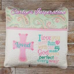 God Made You Perfect Bundle Storybook Pillow Designs - 5x7 Design Includes 2 Digital Designs Cross Applique Love More Than Words - thumbnail 2