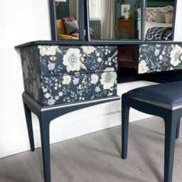 Blue & Silver Floral Stag Dressing Table - thumbnail 2