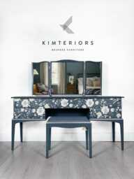 Blue & Silver Floral Stag Dressing Table