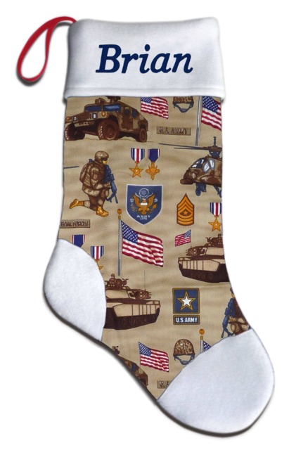 Personalized United Us States Army Football Christmas Stocking Embroidered