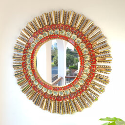 "Peruvian Mirrors ""Lima Fino 78 cm Red" - thumbnail 1