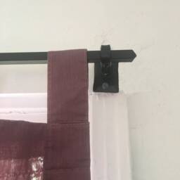 Free ShippingCurtain Rod With Finial & Bracket, Wrought Iron, Simple, Strong, Beautiful Window Treatments, Square 1/2 - thumbnail 3